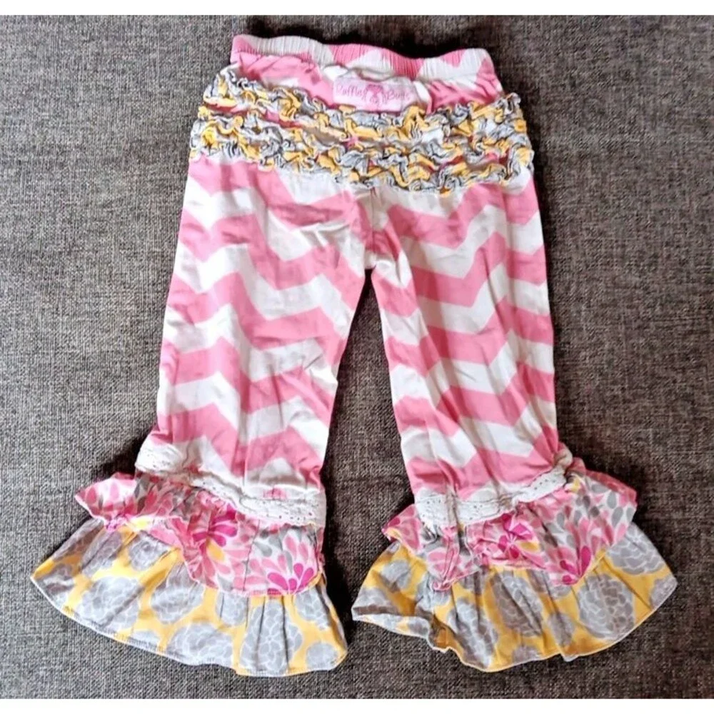 shirt and pants 3T Ruffle Butts Elephant Gray Pink Yellow